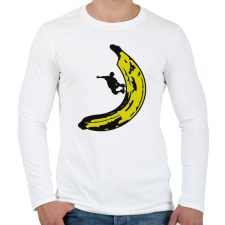 PRINTFASHION Banán deszkás - Férfi hosszú ujjú póló - Fehér férfi póló