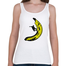PRINTFASHION Banán deszkás - Női atléta - Fehér női trikó