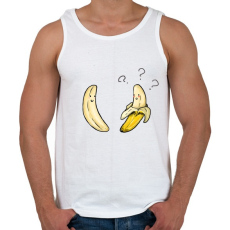 PRINTFASHION Banán love - Férfi atléta - Fehér