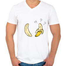 PRINTFASHION Banán love - Férfi V-nyakú póló - Fehér férfi póló
