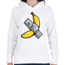 PRINTFASHION Banán művészet - Női kapucnis pulóver - Fehér női pulóver, kardigán