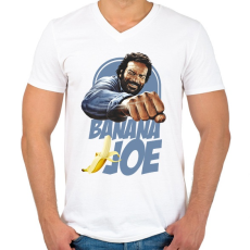 PRINTFASHION banana joe - Férfi V-nyakú póló - Fehér