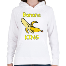 PRINTFASHION Banana king - Női kapucnis pulóver - Fehér női pulóver, kardigán