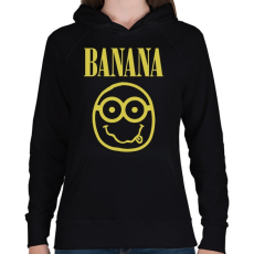 PRINTFASHION Banana - Női kapucnis pulóver - Fekete
