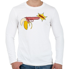 PRINTFASHION Banánfegyver - Férfi hosszú ujjú póló - Fehér férfi póló