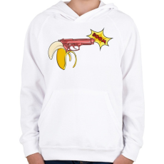 PRINTFASHION Banánfegyver - Gyerek kapucnis pulóver - Fehér