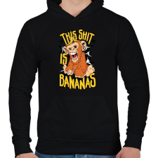 PRINTFASHION Banános maki - Férfi kapucnis pulóver - Fekete férfi pulóver, kardigán