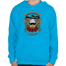 PRINTFASHION Bandita - Gyerek kapucnis pulóver - Azúrkék gyerek pulóver, kardigán