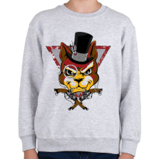 PRINTFASHION Bandita macska - Gyerek pulóver - Sport szürke