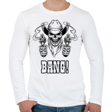 PRINTFASHION Bang! - Férfi hosszú ujjú póló - Fehér