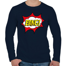PRINTFASHION Bang! - Férfi hosszú ujjú póló - Sötétkék