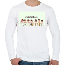 PRINTFASHION Bangtan Boys - Férfi hosszú ujjú póló - Fehér