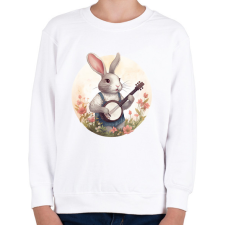 PRINTFASHION Banjos nyuszi - Gyerek pulóver - Fehér gyerek pulóver, kardigán