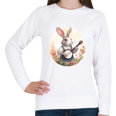 PRINTFASHION Banjos nyuszi - Női pulóver - Fehér