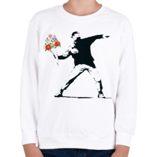 PRINTFASHION Banksy - Kalocsai csokor - Gyerek pulóver - Fehér gyerek pulóver, kardigán