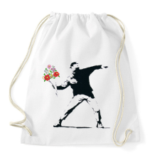 PRINTFASHION Banksy - Kalocsai csokor - Sportzsák, Tornazsák - Fehér tornazsák
