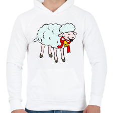 PRINTFASHION Bárány - Férfi kapucnis pulóver - Fehér férfi pulóver, kardigán