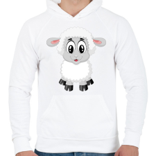 PRINTFASHION Bárány - Férfi kapucnis pulóver - Fehér férfi pulóver, kardigán