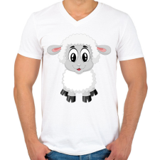 PRINTFASHION Bárány - Férfi V-nyakú póló - Fehér férfi póló