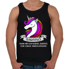 PRINTFASHION Barátnő unikornis - Férfi atléta - Fekete