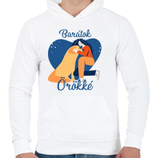 PRINTFASHION Baratok orokke - kutyas - Férfi kapucnis pulóver - Fehér