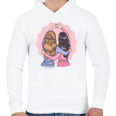 PRINTFASHION Barátság - Férfi kapucnis pulóver - Fehér
