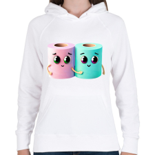 PRINTFASHION Barátság - Női kapucnis pulóver - Fehér női pulóver, kardigán