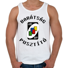 PRINTFASHION Barátság pusztító - Férfi atléta - Fehér