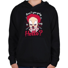 PRINTFASHION Barátságos bohóc - Gyerek kapucnis pulóver - Fekete