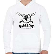 PRINTFASHION Barbecue prémium minőség - Férfi kapucnis pulóver - Fehér férfi pulóver, kardigán