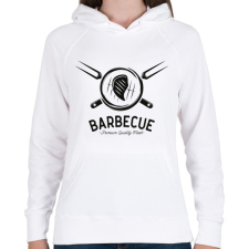 PRINTFASHION Barbecue prémium minőség - Női kapucnis pulóver - Fehér női pulóver, kardigán