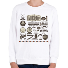 PRINTFASHION barber flyer - Gyerek pulóver - Fehér gyerek pulóver, kardigán