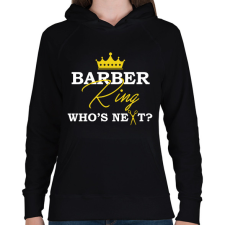 PRINTFASHION Barber King - Női kapucnis pulóver - Fekete női pulóver, kardigán