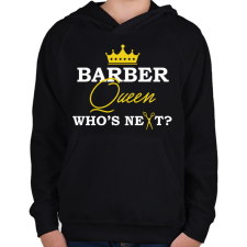 PRINTFASHION Barber Queen - Gyerek kapucnis pulóver - Fekete gyerek pulóver, kardigán