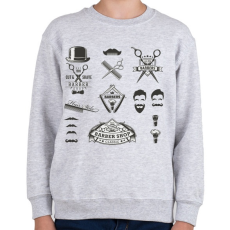 PRINTFASHION barber shop flyer - Gyerek pulóver - Sport szürke