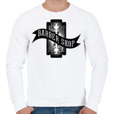 PRINTFASHION Barber shop penge - Férfi pulóver - Fehér