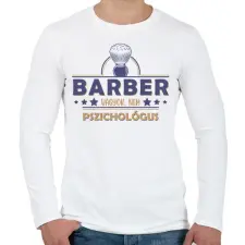 PRINTFASHION Barber vagyok - Férfi hosszú ujjú póló - Fehér férfi póló