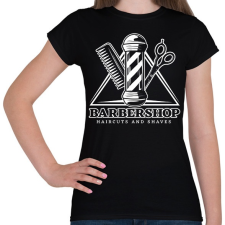 PRINTFASHION Barbershop 3 - Női póló - Fekete női póló