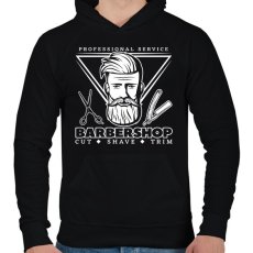 PRINTFASHION Barbershop 4 - Férfi kapucnis pulóver - Fekete