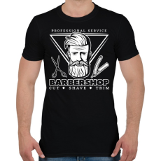PRINTFASHION Barbershop 4 - Férfi póló - Fekete