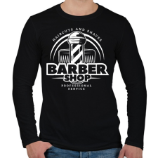 PRINTFASHION Barbershop 6 - Férfi hosszú ujjú póló - Fekete férfi póló