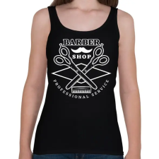 PRINTFASHION Barbershop 7 - Női atléta - Fekete női trikó