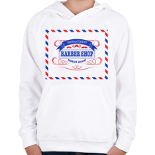 PRINTFASHION barbershop - Gyerek kapucnis pulóver - Fehér gyerek pulóver, kardigán