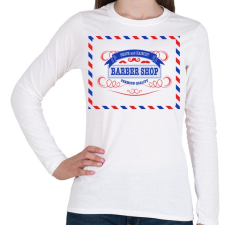 PRINTFASHION barbershop - Női hosszú ujjú póló - Fehér női póló