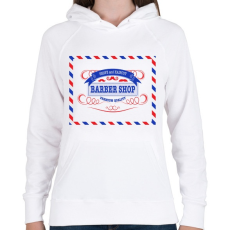 PRINTFASHION barbershop - Női kapucnis pulóver - Fehér