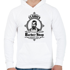 PRINTFASHION barbershopstyle - Férfi kapucnis pulóver - Fehér