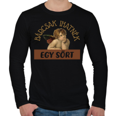 PRINTFASHION Bárcsak ihatnék egy sört - Férfi hosszú ujjú póló - Fekete