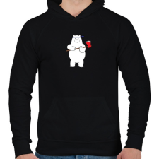 PRINTFASHION barebears_icebear - Férfi kapucnis pulóver - Fekete férfi pulóver, kardigán