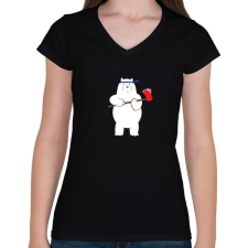 PRINTFASHION barebears_icebear - Női V-nyakú póló - Fekete női póló