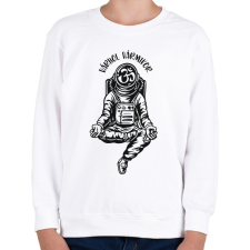 PRINTFASHION Bárhol bármikor- Meditáló űrhajós - Gyerek pulóver - Fehér gyerek pulóver, kardigán